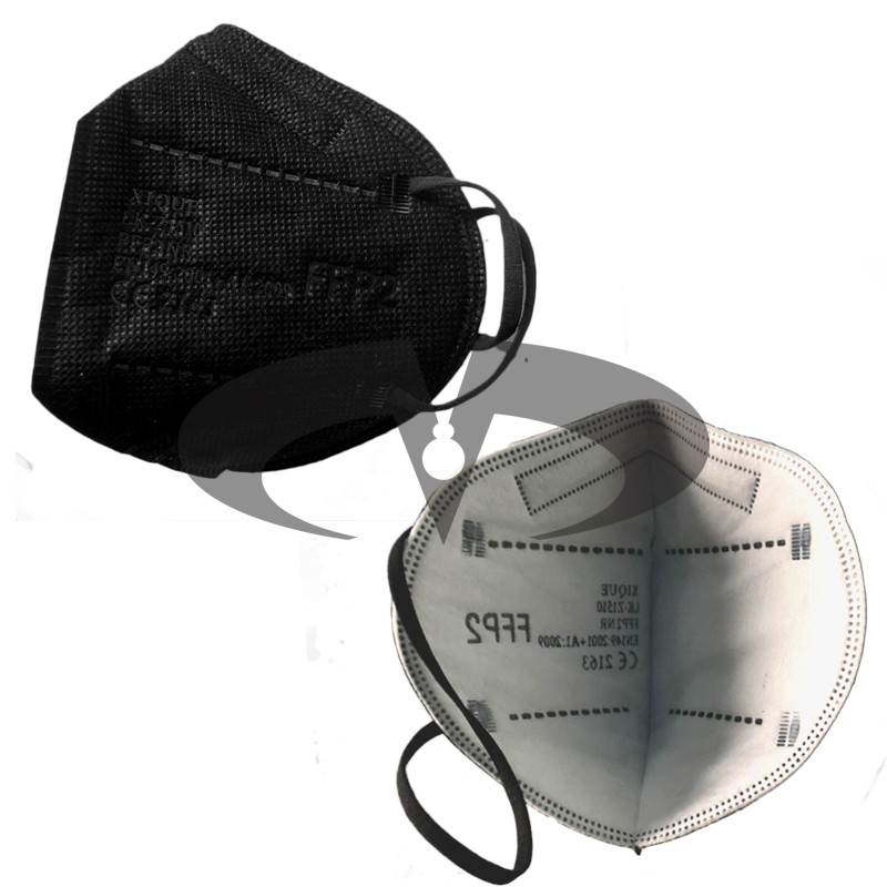 Schwarze Einweg-FFP2-NR-Maske