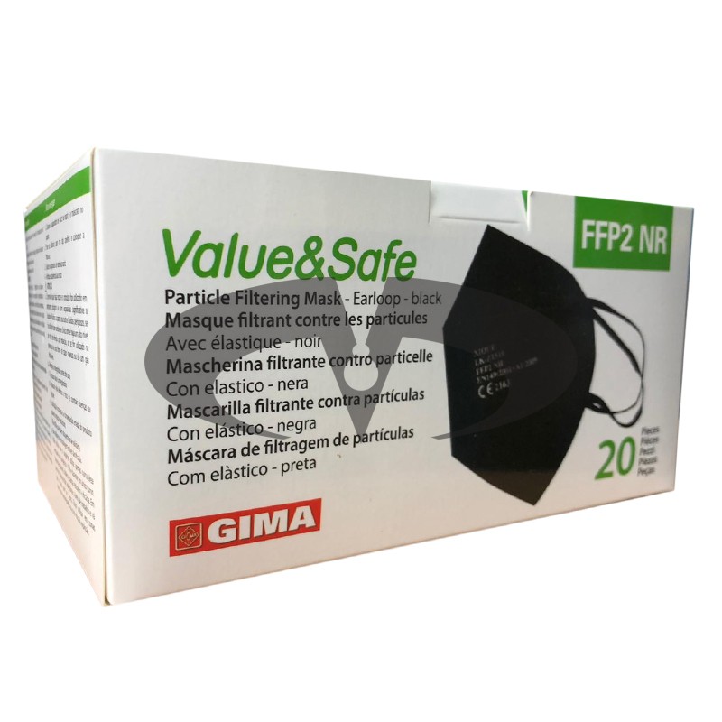 Schwarze Einweg-FFP2-NR-Maske