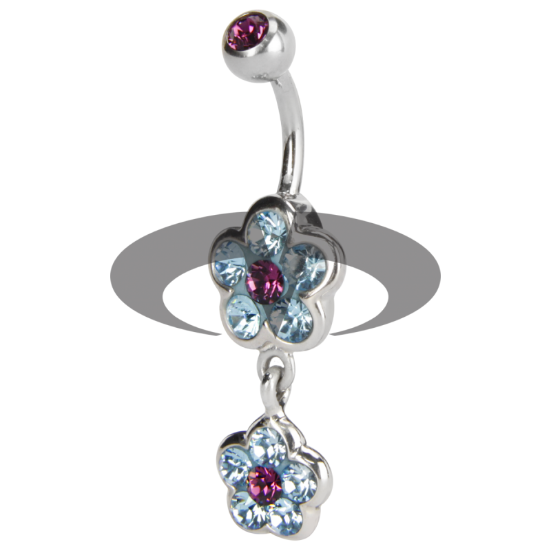 Crystal Double Flower Titanium Bananabell