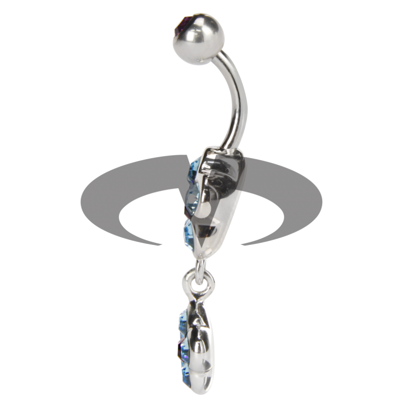 Crystal Double Flower Titanium Bananabell