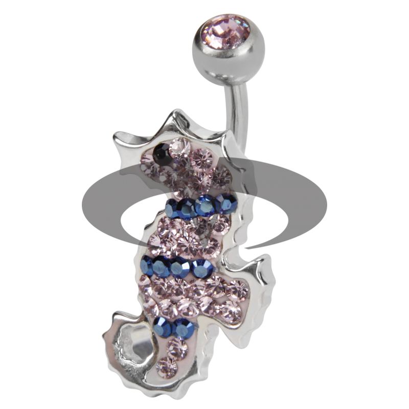 Crystal Seahorse Titanium Bananabell