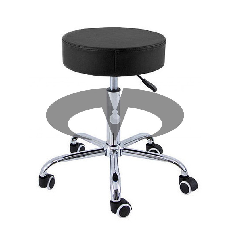 Padded stool with chrome base