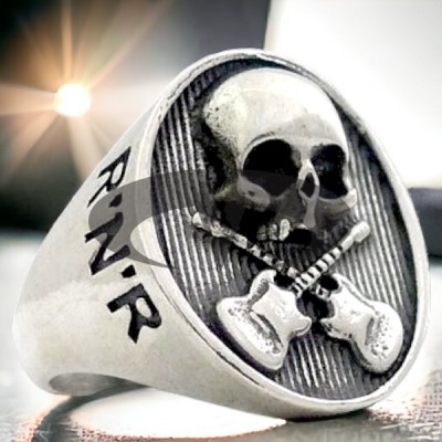El Rana Silver Rings - Skull and Guitars