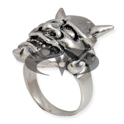 Anello Argento - Big Hannya Maschera Giapponese
