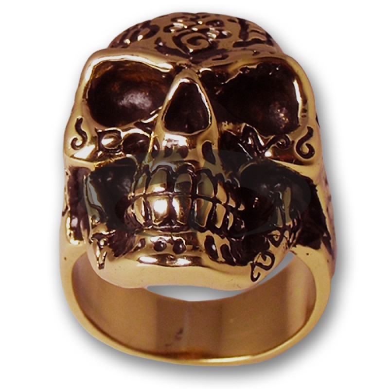 Anello In Bronzo Biker - Skull 01