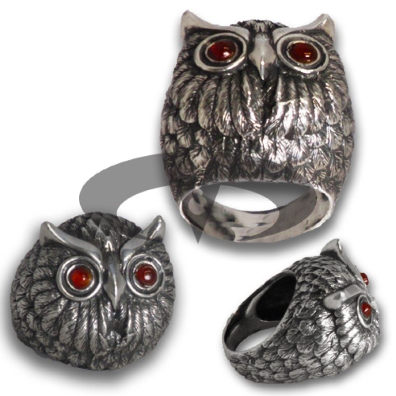 Anello in argento 925 Gufo