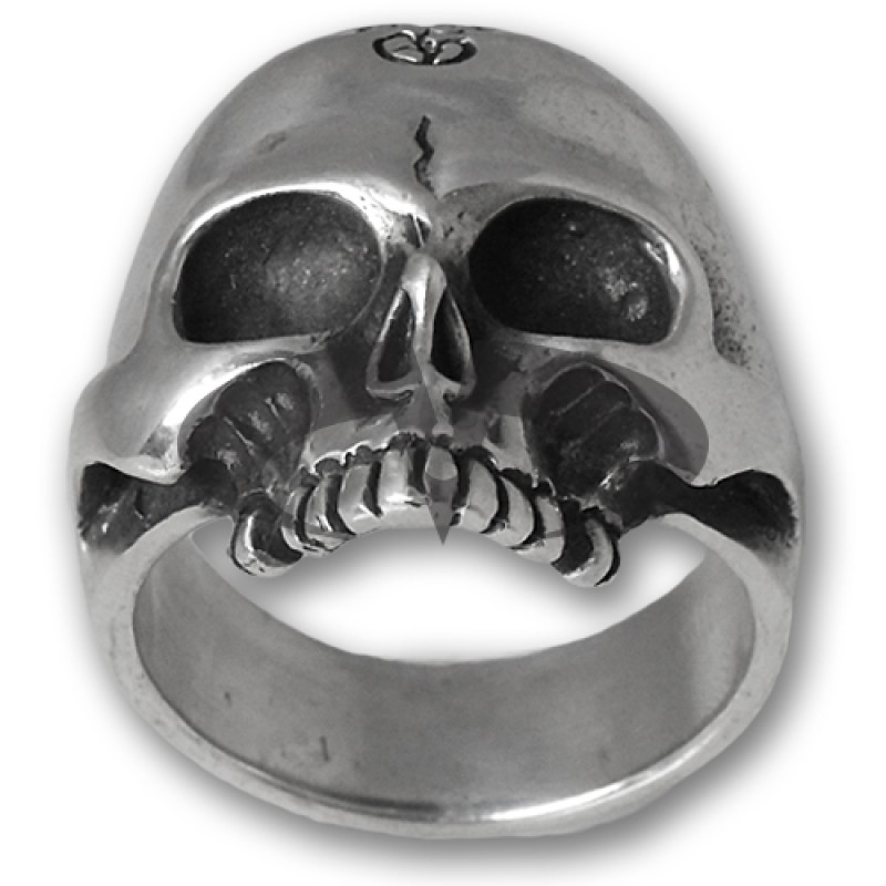 Anello In Argento Biker - Skull 02
