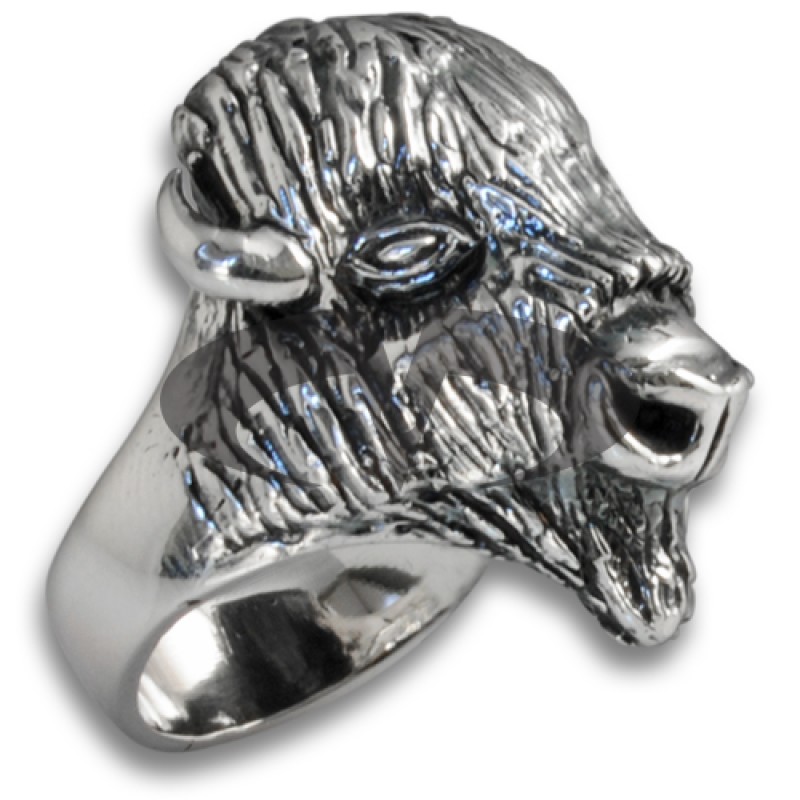 Anello in Argento con Bufalo