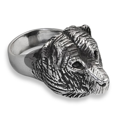 Anello in Argento con Orso Bruno