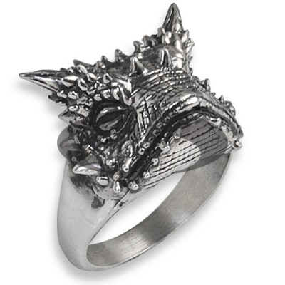 Anello in Argento con Lucertola Drago