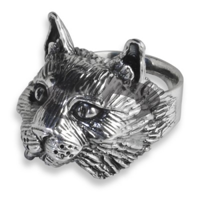 Anello in Argento con Maine Conn