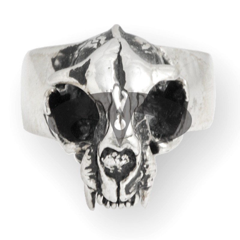 Anello In Argento - Cat Skull