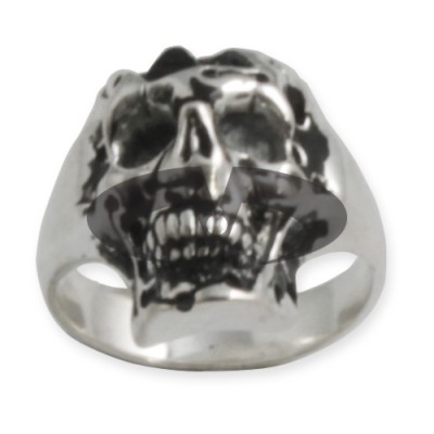 Silver Ring - Skull and Pyramid