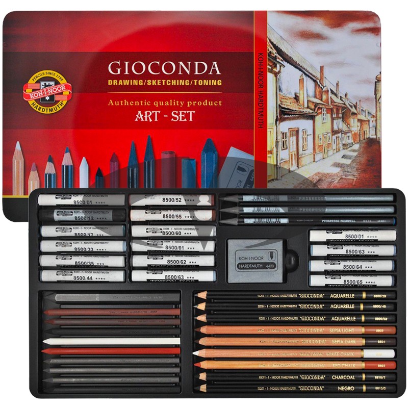 Lot De 12 Pastels Carrés Durs Koh-i-noor Gioconda - Pigmentés Pour Dessin Et Coloriage