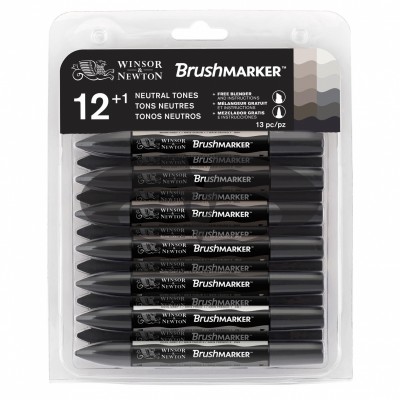 Neutral Tones Brumarker Winsor&Newton Kit di 12 pennarelli
