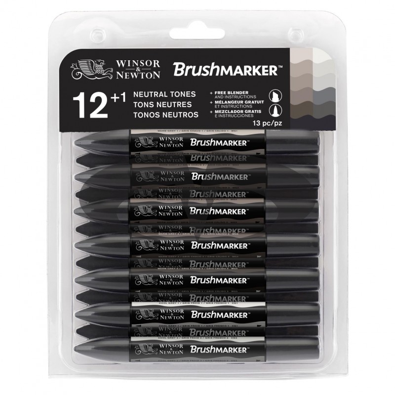 Neutral Tones Brumarker Winsor&Newton Kit di 12 pennarelli