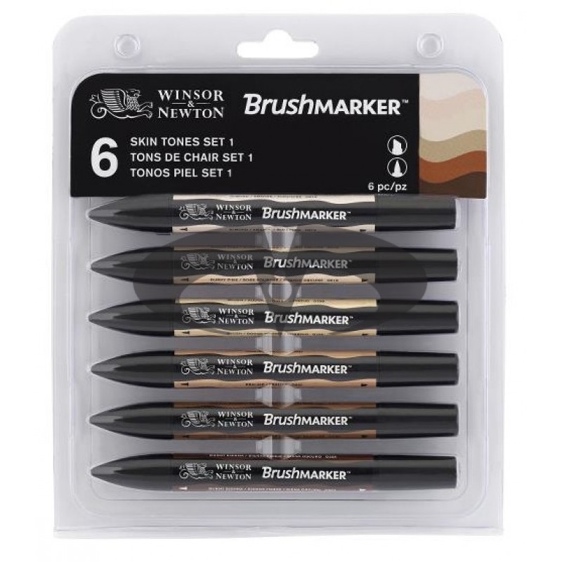 Hauttöne Pinselmarker Winsor&Newton Kit mit 6 Markern