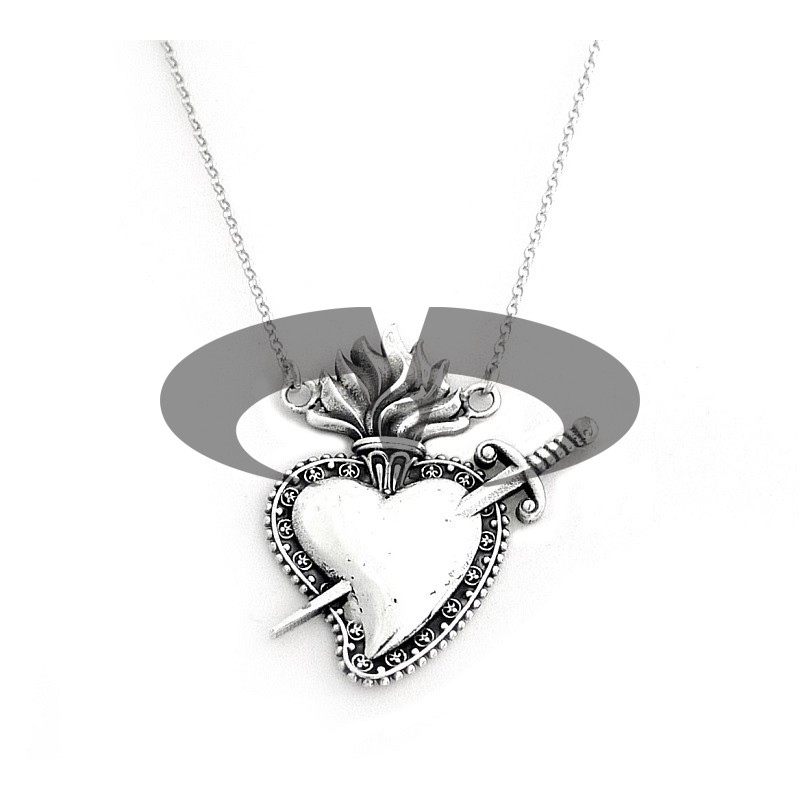 Collana in Argento El Rana ciondolo Cuore 1 Spada