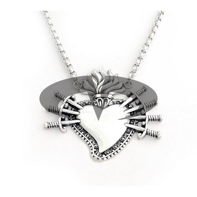 Collana in Argento El Rana ciondolo Cuore 7 Spade