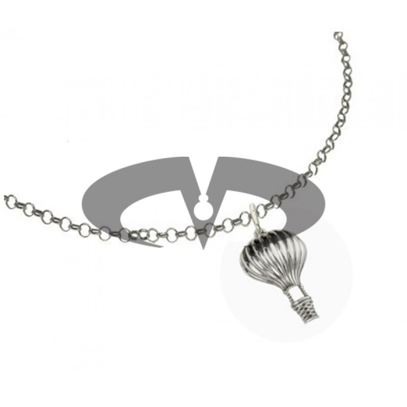 El Rana Silver Big Pendant Hot Air Balloon