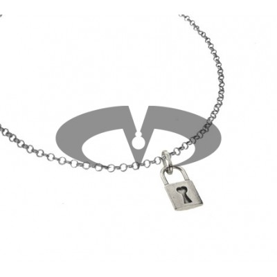 El Rana Silver Big Pendant Classic Padlock
