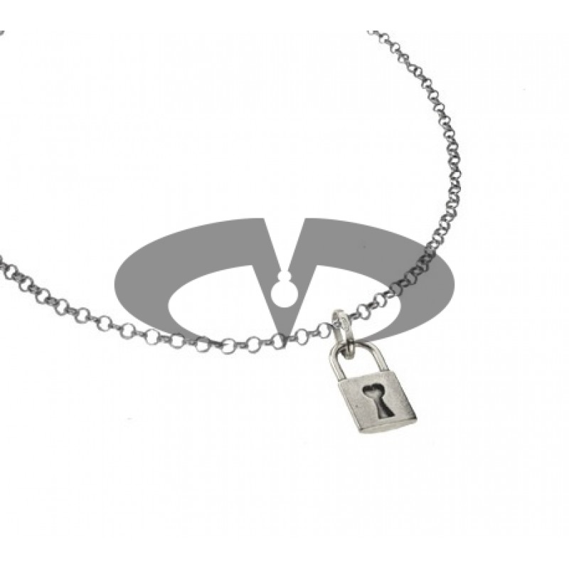El Rana Silver Big Pendant Classic Padlock