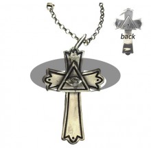 El Rana Silver Big Cross With Masonic Symbol