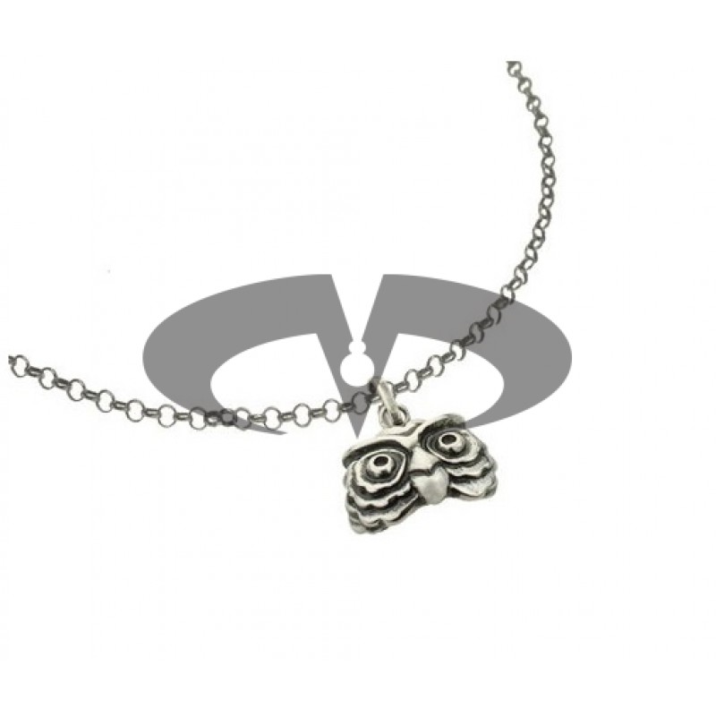 El Rana Silver Small Pendant Owl