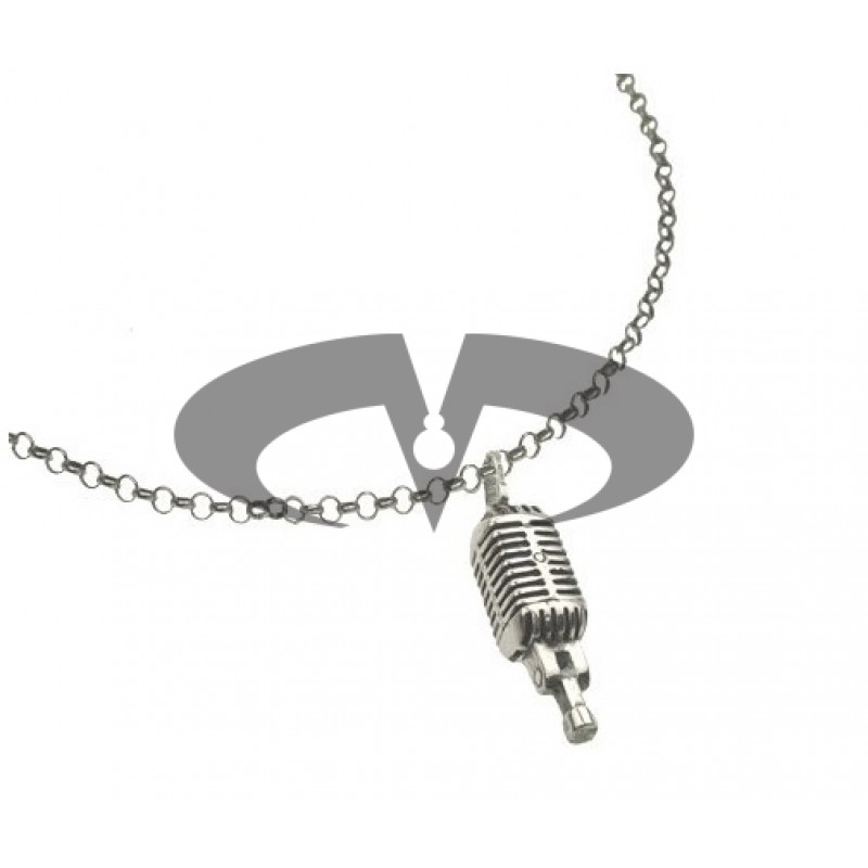 El Rana Silver Big Pendant Oldies Microphone