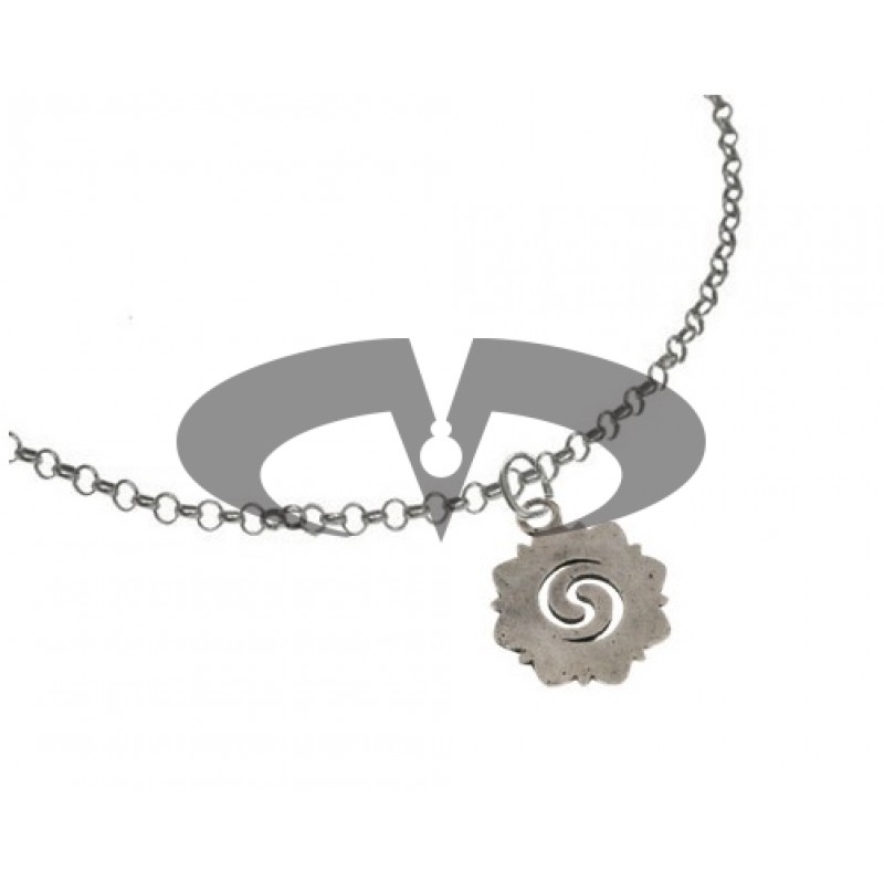 El Rana Silver Big Pendant Borneo Rose