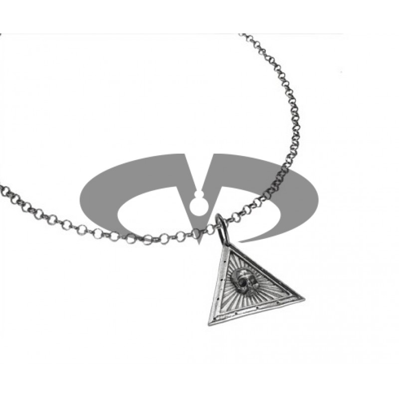 El Rana Silver Big Pendant Triangle Skull