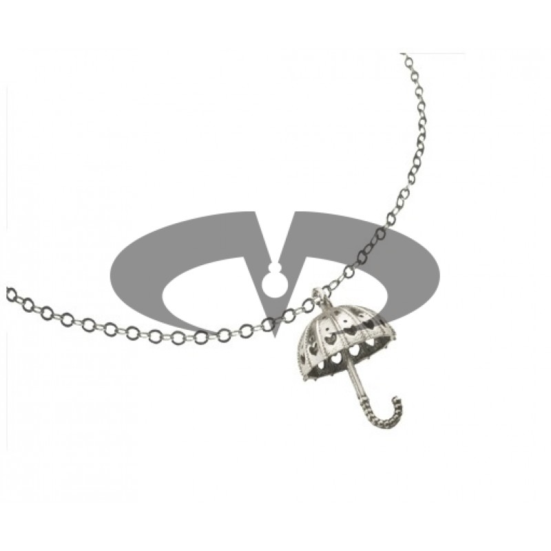 El Rana Silver Small Pendant Umbrella Heart