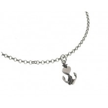 El Rana Silver Small Pendant Anchor Rope Heart