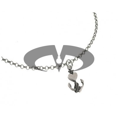 El Rana Silver Small Pendant Anchor Rope Heart