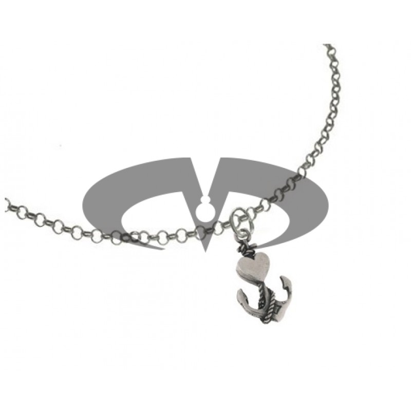 El Rana Silver Small Pendant Anchor Rope Heart