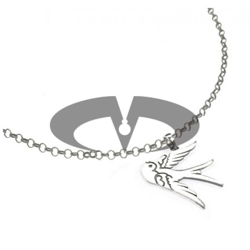 El Rana Silver Small Pendant Swallow