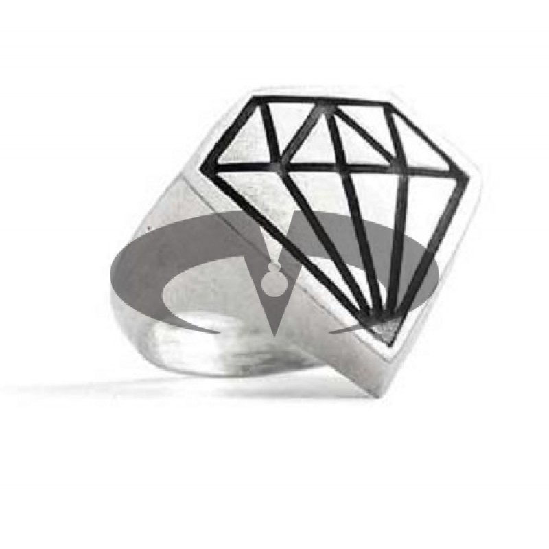 Anello in Argento con Diamante Puro El Rana