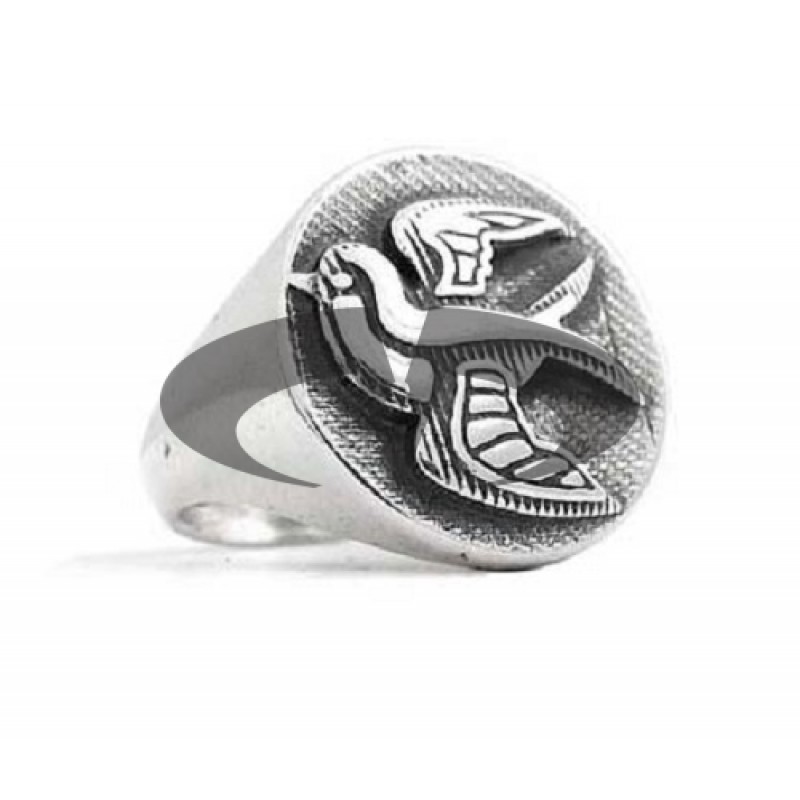 Anello in Argento con Rondine su base rotonda Old School El Rana