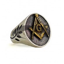 Anello Massoneria Argento Bicolore El Rana