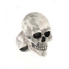 Anello da Mignolo in Argento con Teschio Intero Tattoo Style El Rana