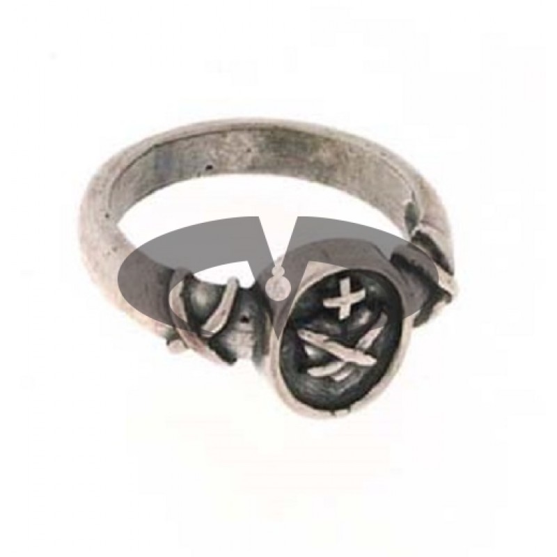 Anello in Argento Fede con Cuore Sacro Old School El Rana