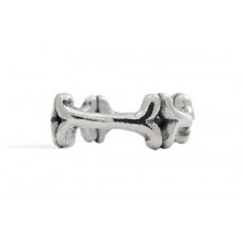 Anello in Argento Fedina con Ossa  Old School El Rana