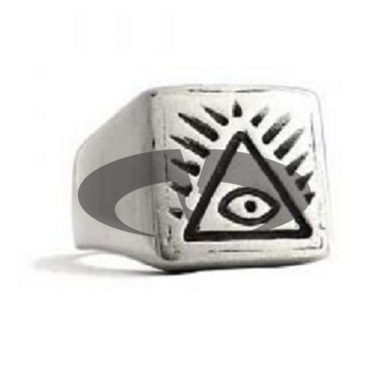 Anello in Argento Vintage anni70 Triangolo Occhio di Dio El Rana
