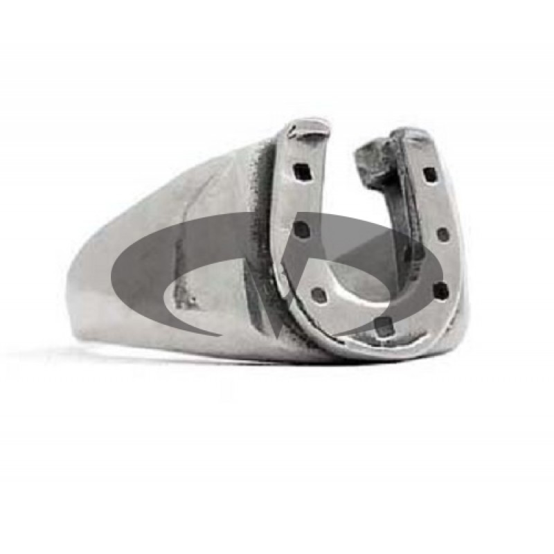 Anello in Argento Ferro di Cavallo Small Old School El Rana