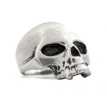 Anello da Mignolo in Argento con Teschio Denti El Rana