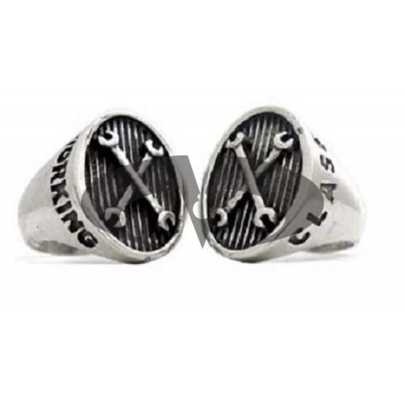 Anello in Argento Working Class Tattoo Style El Rana