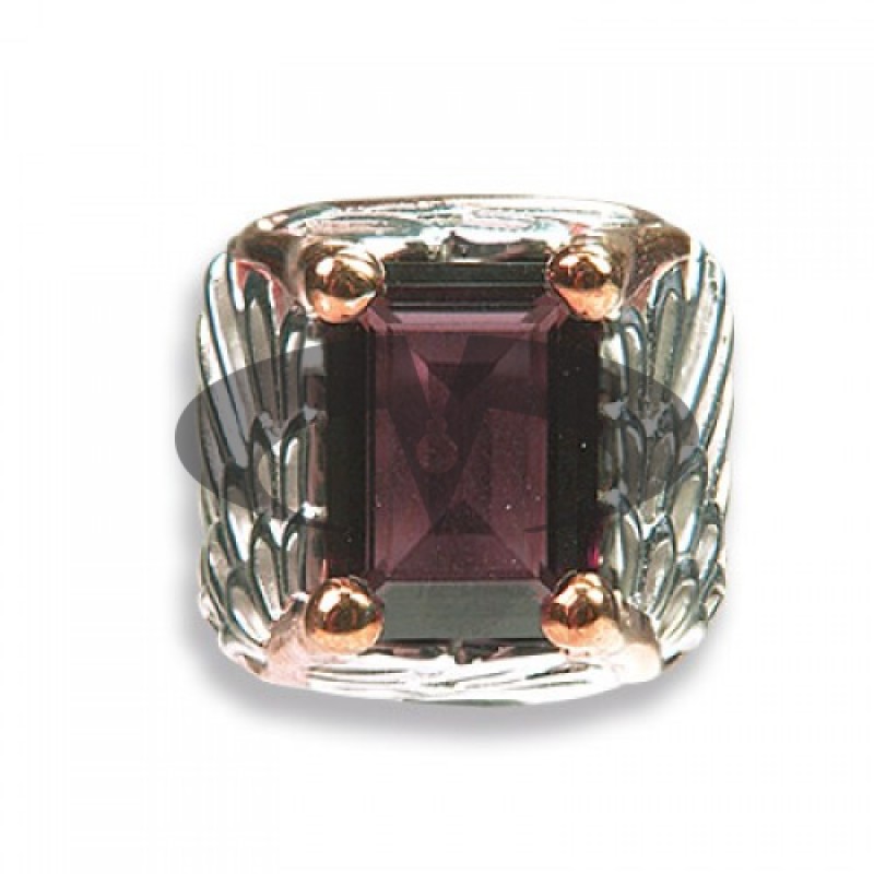 Anello Ali Argento dorato e Swarovski rossi Crystal Evolution