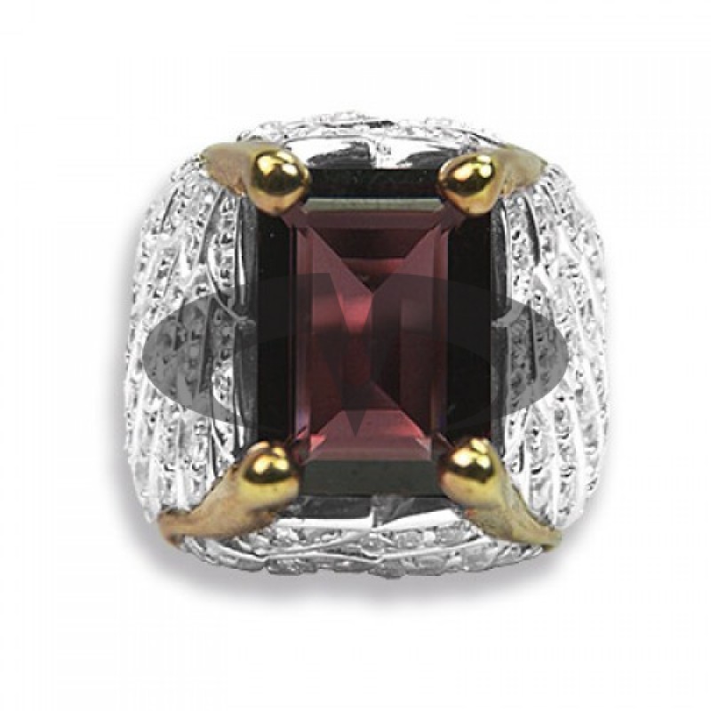 Anello Ali Argento dorato e Swarovski rossi Crystal Evolution