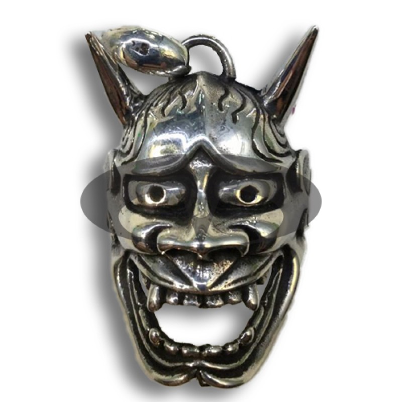 Ciondolo Maschera Hannya Argento Big