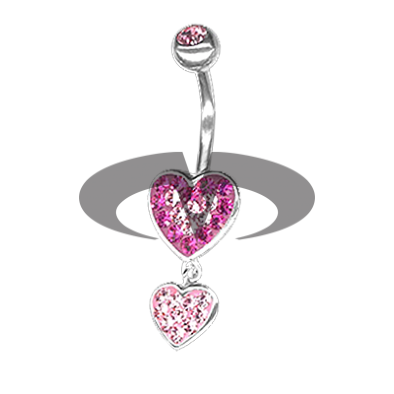 Crystal Double Heart Dangling Bananabell 02
